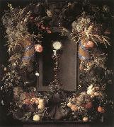 Jan Davidsz. de Heem Eucharist in Fruit Wreath Norge oil painting reproduction